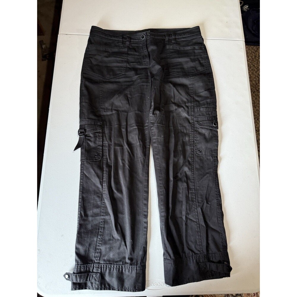 White House Black Market Utility/Cargo Pants-Black, Size 6
